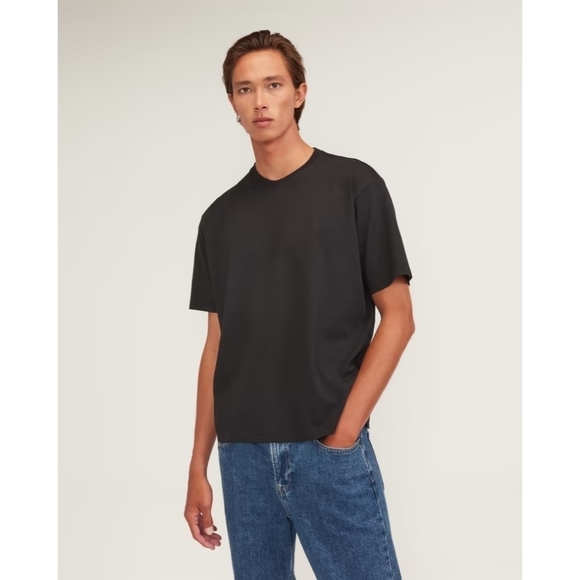 Everlane T Shirt Mens Medium Black Short Sleeve The Premium Weight Tee - Picture 1 of 14